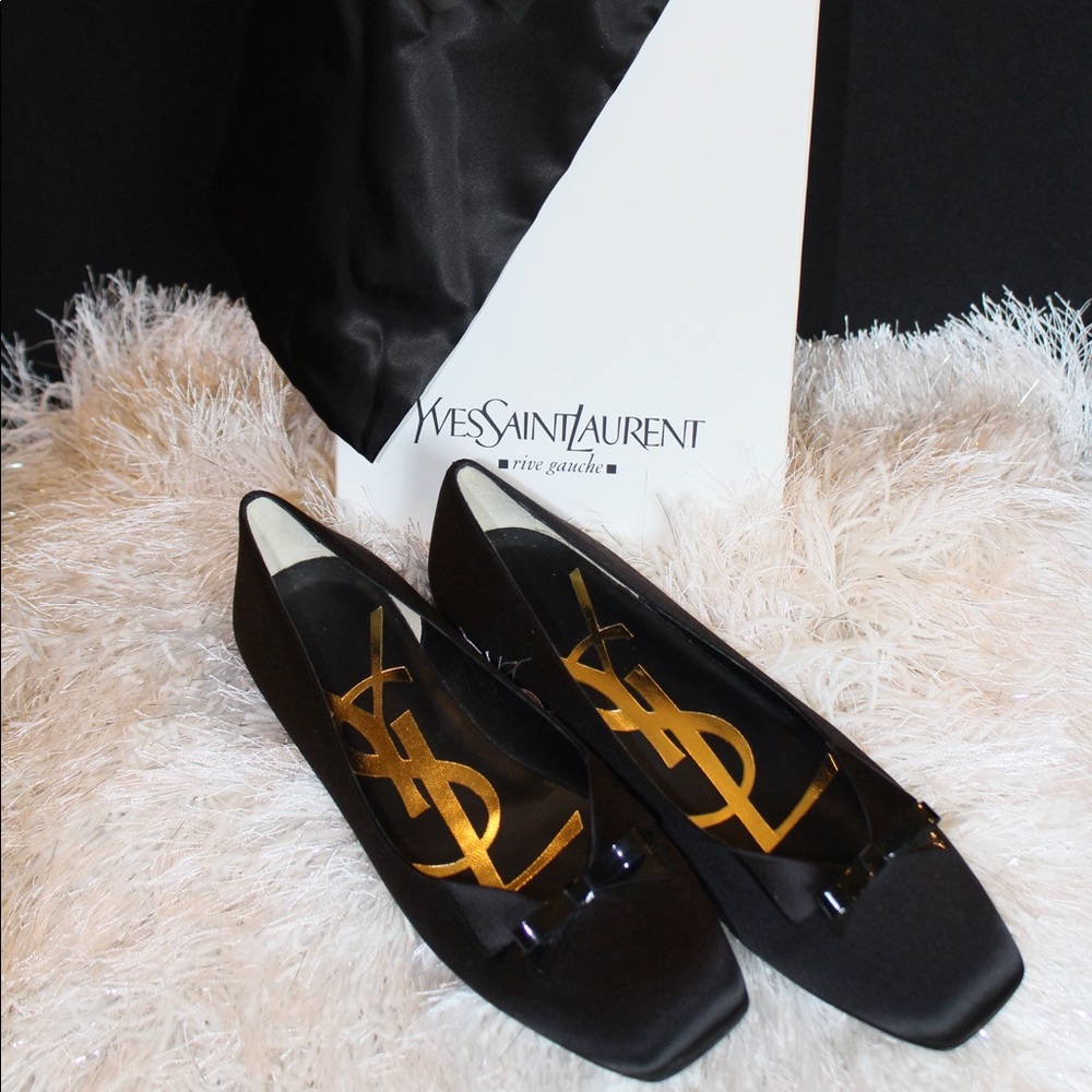 NEW Yves Saint Laurent Satin Ballerina Flats - NEW